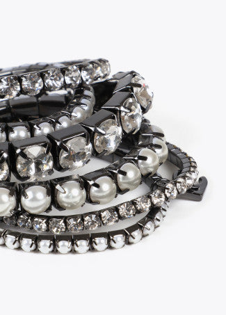 Set di braccialetti elastici effetto gioiello e perla LOLA CASADEMUNT