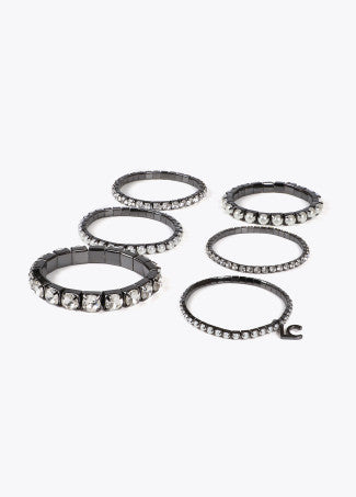 Set di braccialetti elastici effetto gioiello e perla LOLA CASADEMUNT