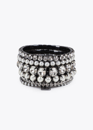 Set di braccialetti elastici effetto gioiello e perla LOLA CASADEMUNT