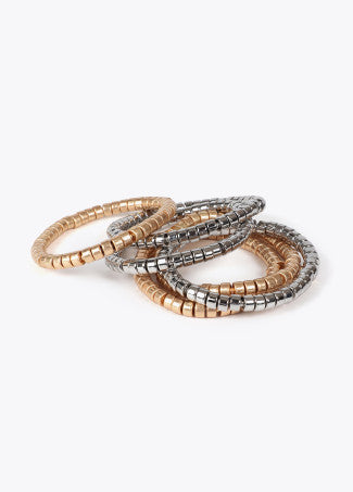 Set Braccialetti Elasticizzati Effetto Metallico Bicolore LOLA CASADEMUNT