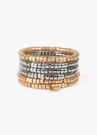 Set Braccialetti Elasticizzati Effetto Metallico Bicolore LOLA CASADEMUNT