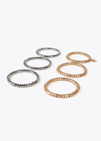 Set Braccialetti Elasticizzati Effetto Metallico Bicolore LOLA CASADEMUNT