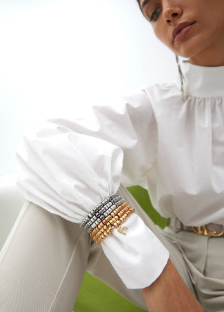 Set Braccialetti Elasticizzati Effetto Metallico Bicolore LOLA CASADEMUNT
