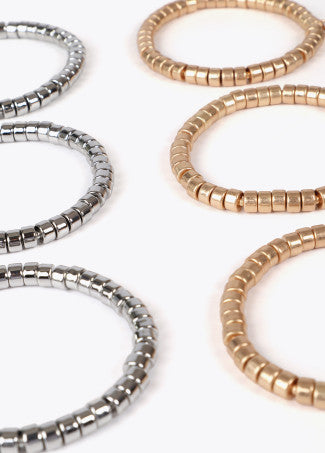 Set Braccialetti Elasticizzati Effetto Metallico Bicolore LOLA CASADEMUNT