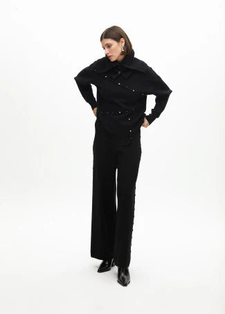 Pantaloni larghi di maglia con borchie LOLA CASADEMUNT