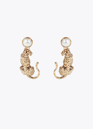 Orecchini leopard con perla LOLA CASADEMUNT