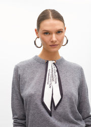 Maglia misto lana con sciarpetta logata LOLA CASADEMUNT