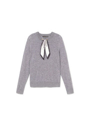 Maglia misto lana con sciarpetta logata LOLA CASADEMUNT