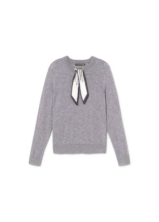 Maglia misto lana con sciarpetta logata LOLA CASADEMUNT