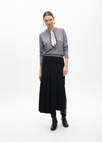 Maglia misto lana con sciarpetta logata LOLA CASADEMUNT