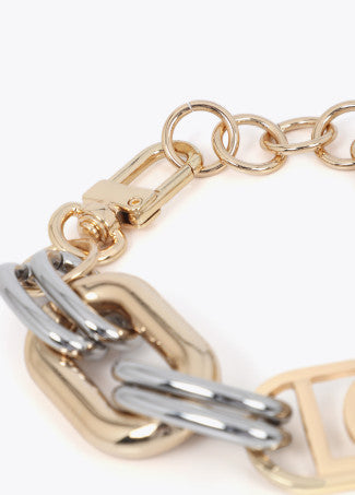 Bracciale a maglie bicolore con logo ovale LOLA CASADEMUNT