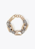Bracciale a maglie bicolore con logo ovale LOLA CASADEMUNT