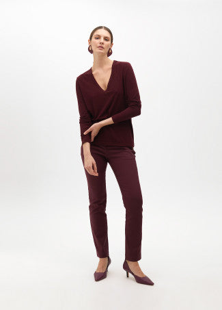 T-shirt a V con dettagli di strass LOLA CASADEMUNT