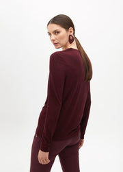 T-shirt a V con dettagli di strass LOLA CASADEMUNT