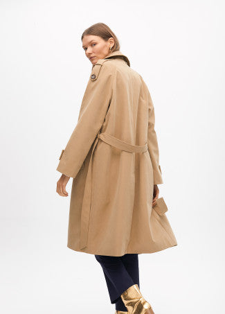 Nuova Collezione Trench lungo a Doppiopetto in Sarga LOLA CASADEMUNT