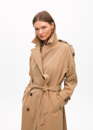 Nuova Collezione Trench lungo a Doppiopetto in Sarga LOLA CASADEMUNT