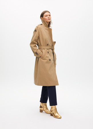 Nuova Collezione Trench lungo a Doppiopetto in Sarga LOLA CASADEMUNT