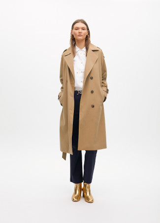 Nuova Collezione Trench lungo a Doppiopetto in Sarga LOLA CASADEMUNT