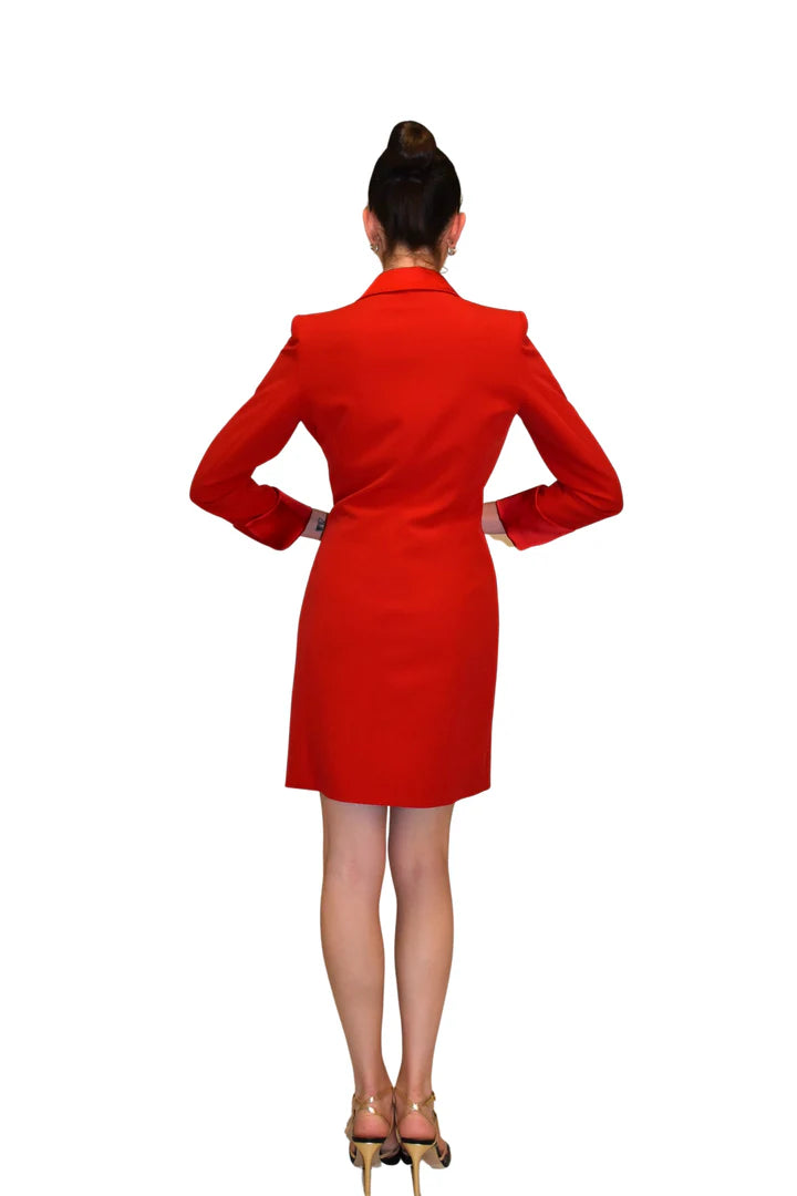 Abito robe-manteau con revers lucidi CLO'