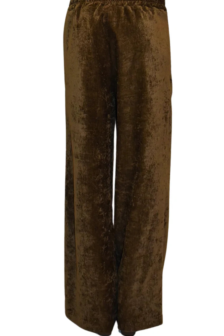 Pantaloni larghi con pinces in velluto ANITIE'