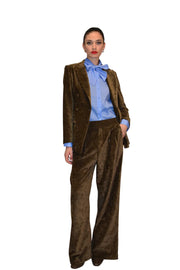 Pantaloni larghi con pinces in velluto ANITIE'