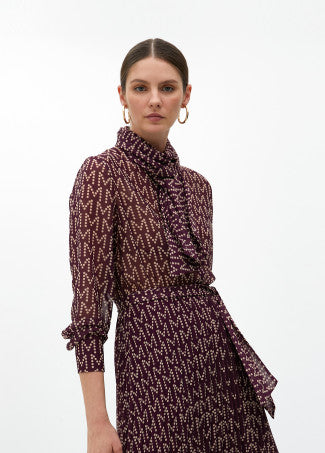 Abito Lungo Plissettato con Logo LOLA CASADEMUNT