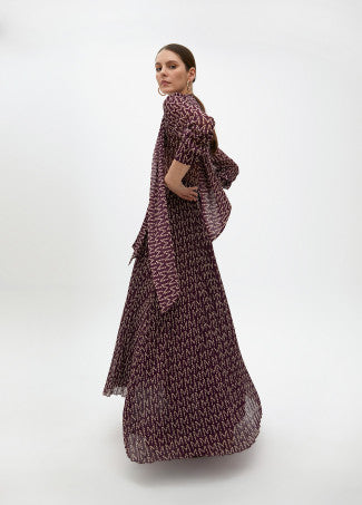 Abito Lungo Plissettato con Logo LOLA CASADEMUNT