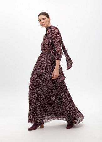 Abito Lungo Plissettato con Logo LOLA CASADEMUNT