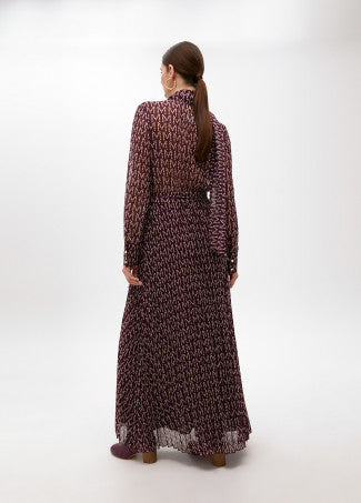 Abito Lungo Plissettato con Logo LOLA CASADEMUNT